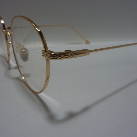 WOMENS Eyewear GOLD FRAME MODERN  Round Metal Eyeglass Frame main image 8